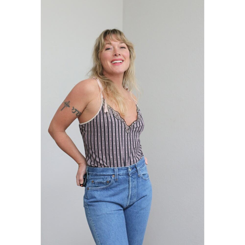 1990's Vintage French Made Passionata Blush Pink Camisole ~ Women's MD LG ~ Y2K